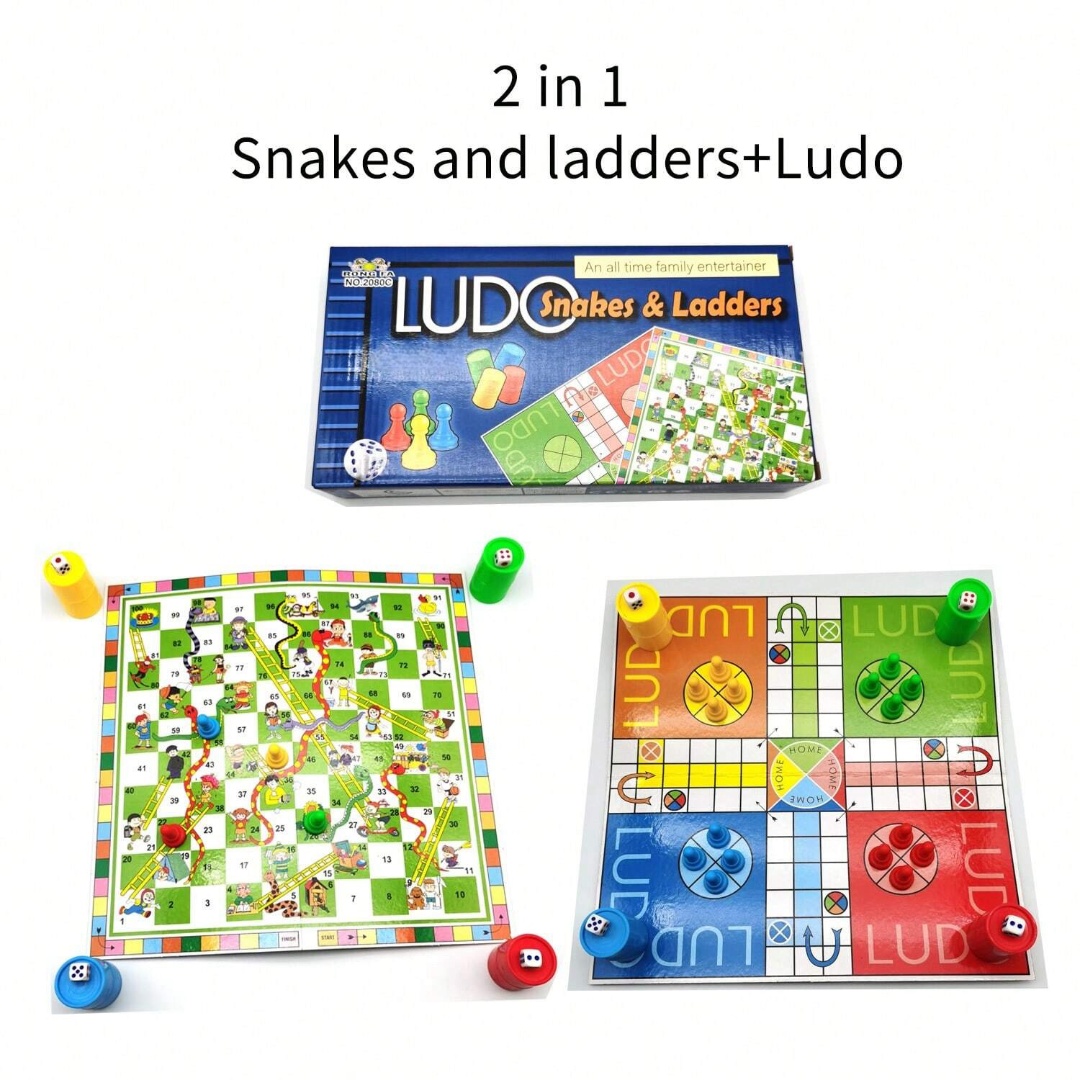 Board Game Monopoly - 2-in-1 Snake Ladder Chess + Ludo