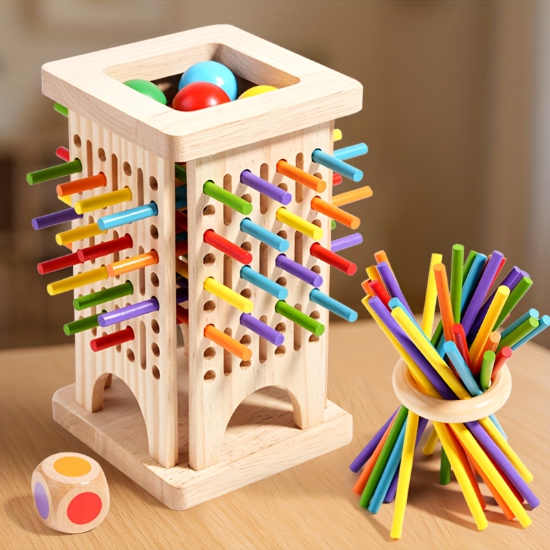 Board Game Ideas - Montessori Wooden Board Game Colorful Sticks