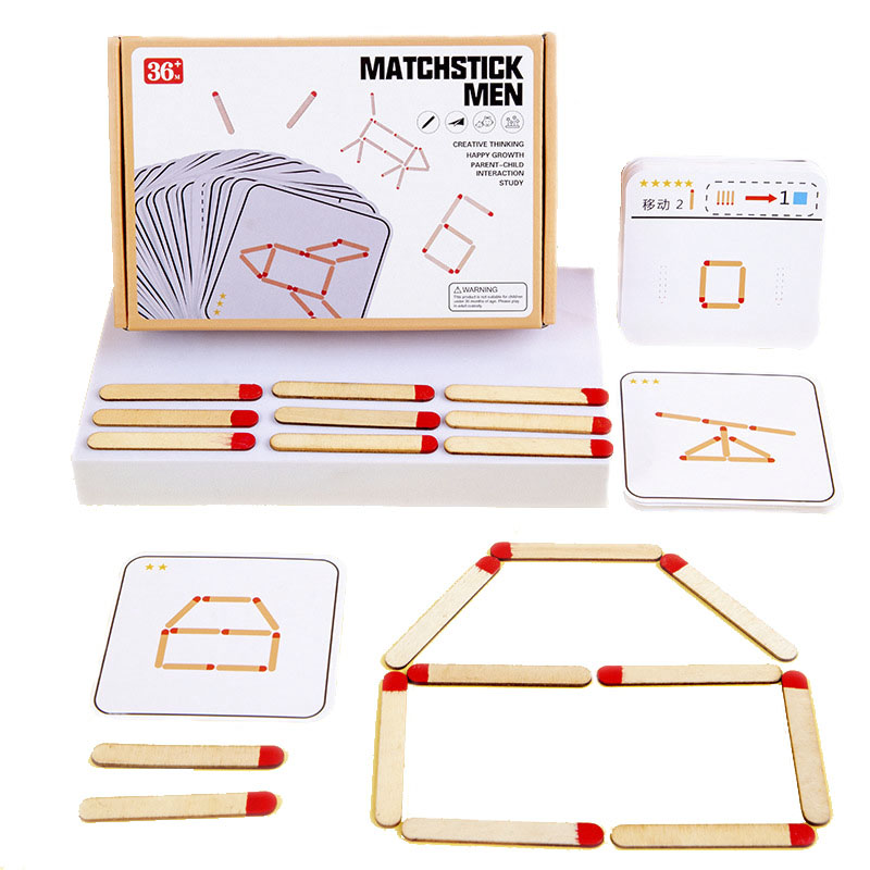 Board Game Diy - Montessori Matches Puzzles Game Wooden Toys