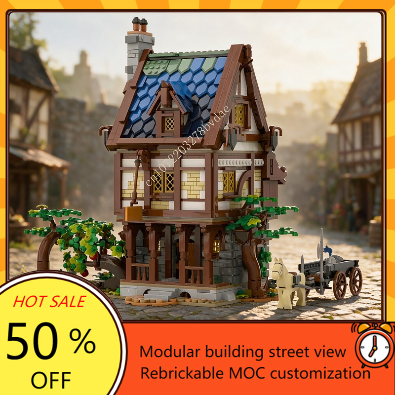 Jigsaw Puzzle Adult - 2283PCS MOC Castle Medieval Tavern Puzzles