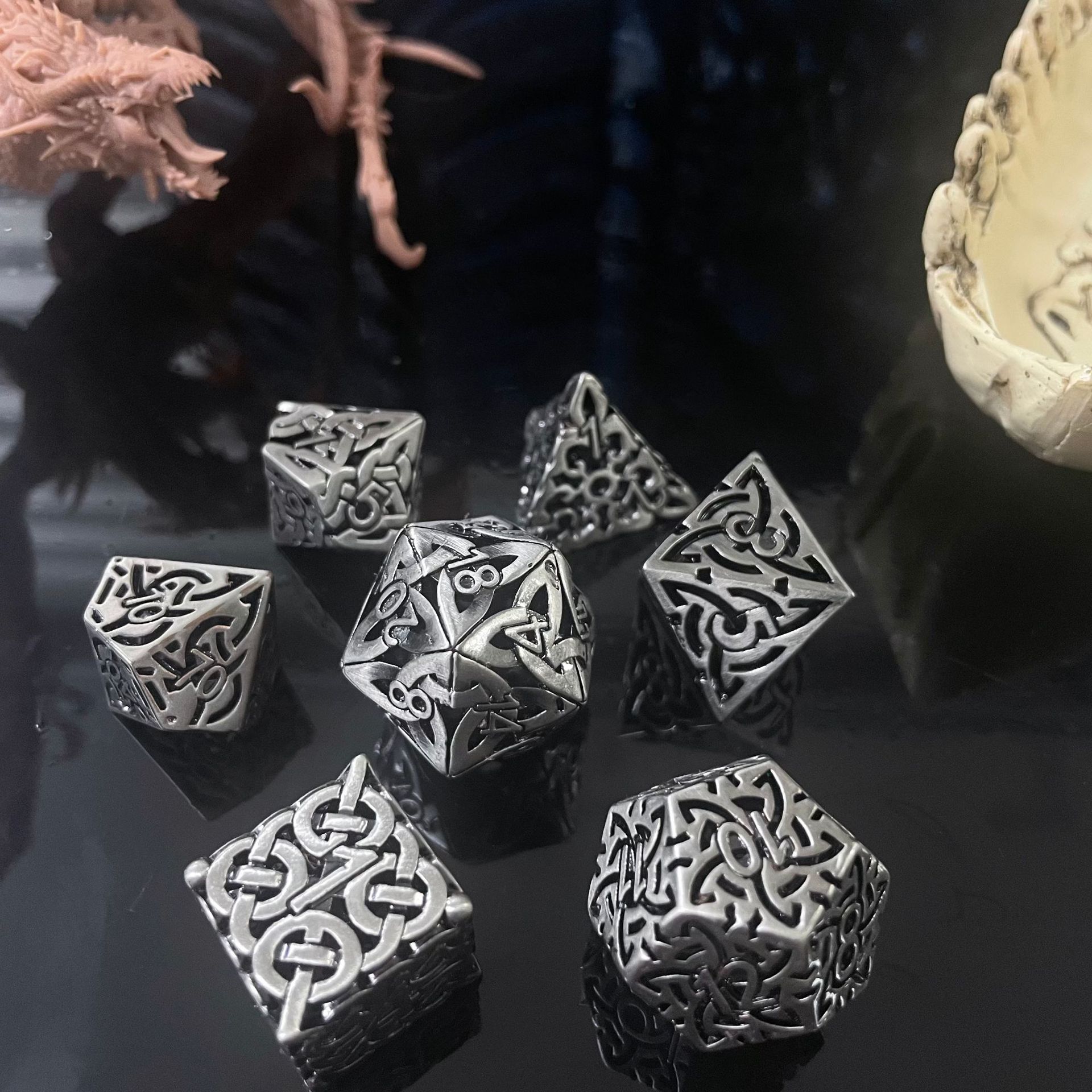 7 Pcs Cosplay D4-D20 DND Brass - đánh giá và giá Board Game Rpg