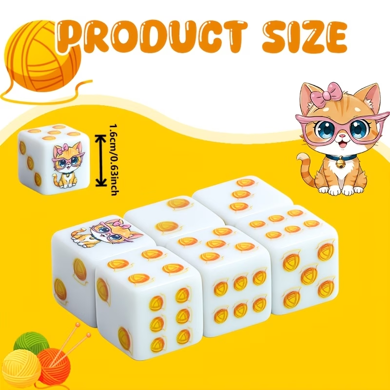 6Pcs Cat Paw Print Polyhedral  - đánh giá và giá Board Game Rpg