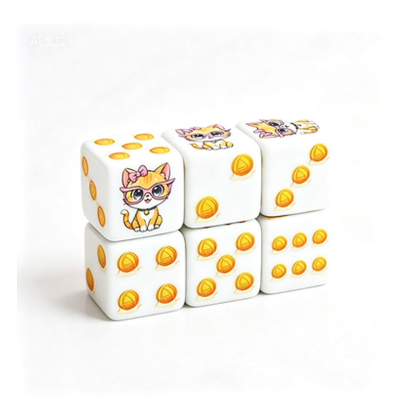 6Pcs Cat Paw Print Polyhedral  - đánh giá và giá Board Game Rpg