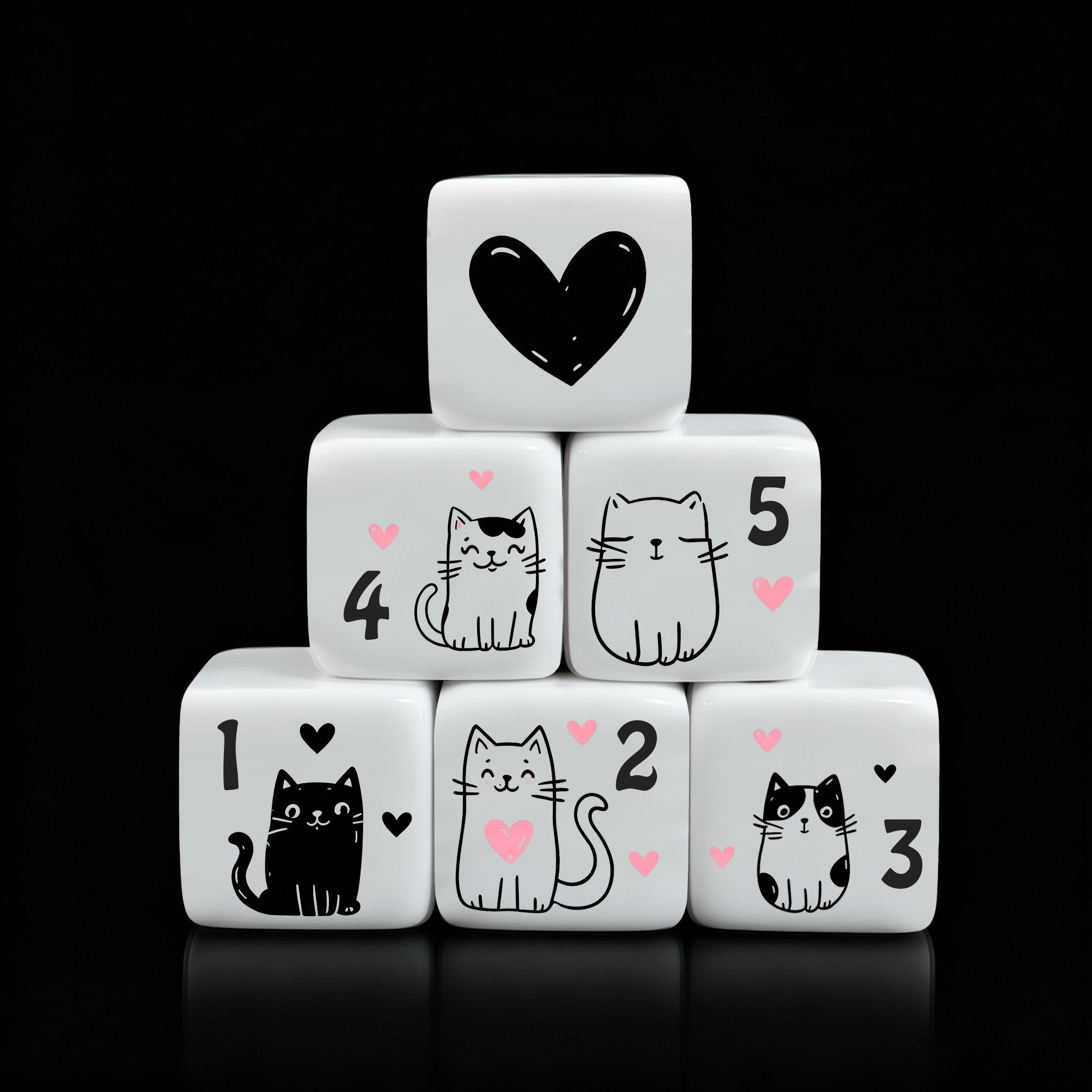 12Pcs/Set 16mm Cute Cat Dice,  - đánh giá và giá Board Game Rpg