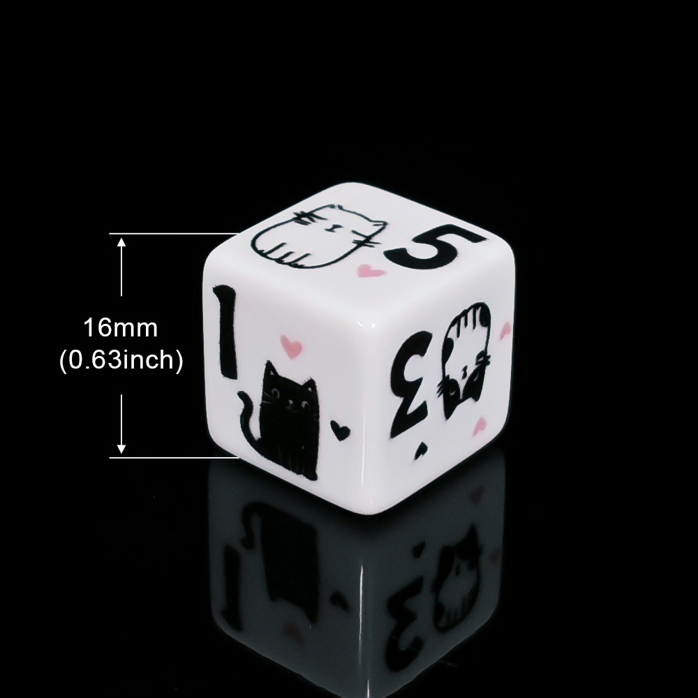 12Pcs/Set 16mm Cute Cat Dice,  - đánh giá và giá Board Game Rpg