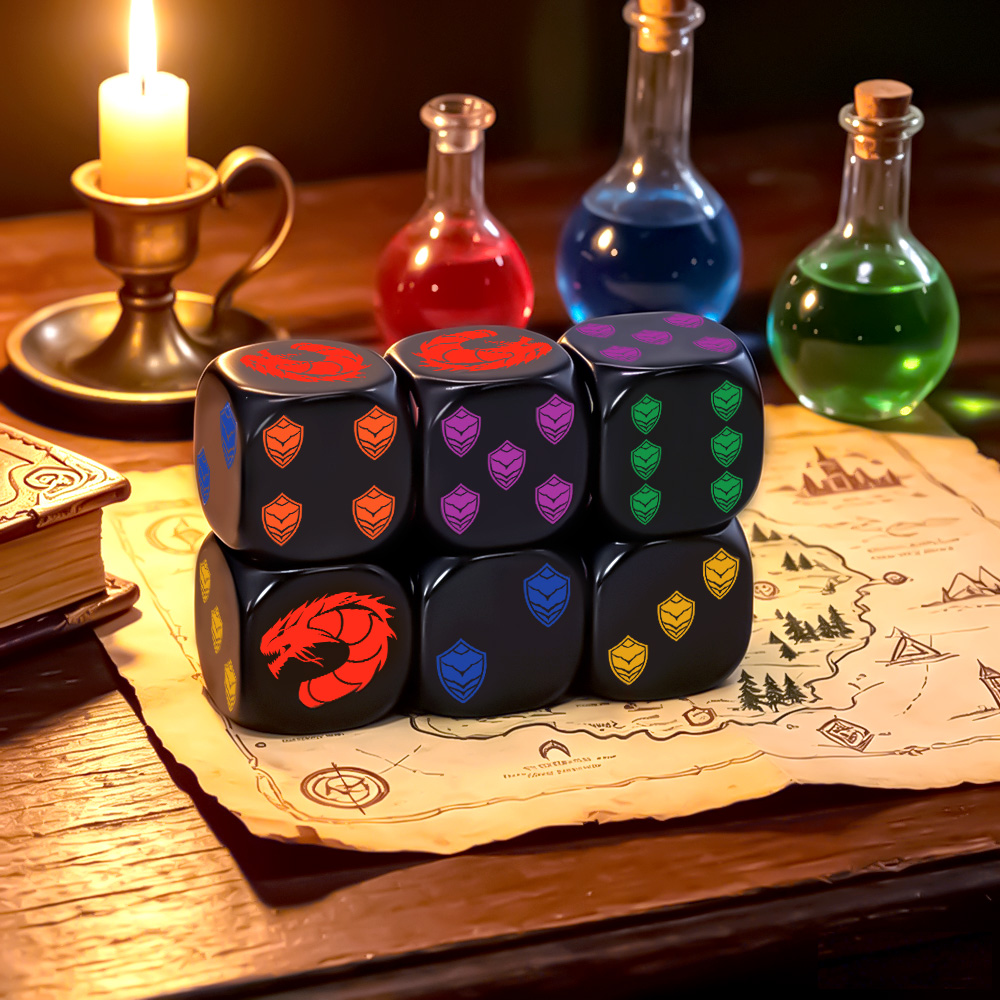 6Pcs Dragon Shield Crest Polyh - đánh giá và giá Board Game Rpg