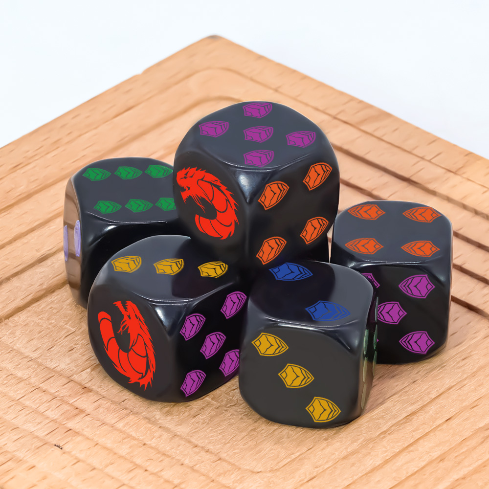 6Pcs Dragon Shield Crest Polyh - đánh giá và giá Board Game Rpg