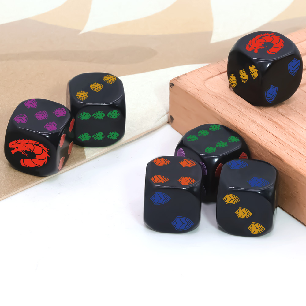 6Pcs Dragon Shield Crest Polyh - đánh giá và giá Board Game Rpg