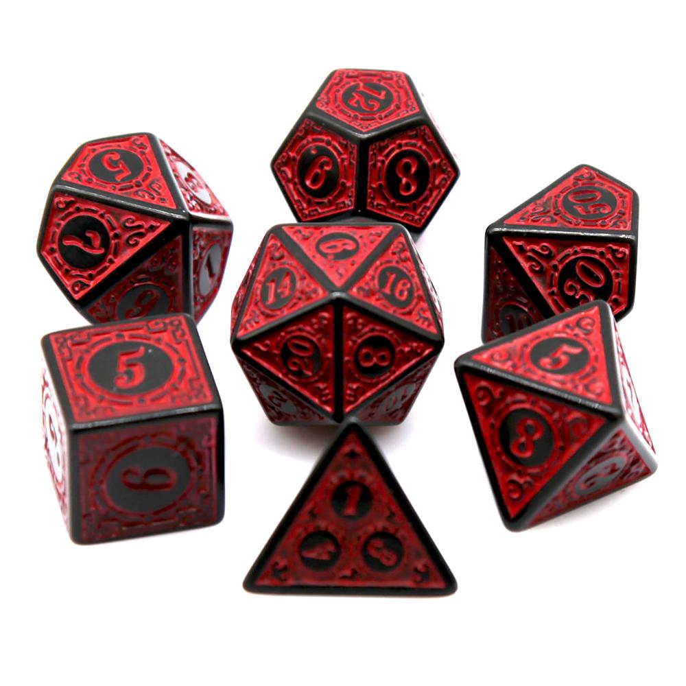7Pcs Black Red Acrylic Polyhed - đánh giá và giá Board Game Rpg